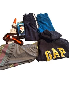 Boys Variety Mixed Lot 2 Pairs Pants Size 8 Toys Hoodie Swim Trunks - Picture 1 of 15