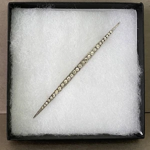 Vintage Sterling Silber Stab Brosche Anstecknadel mit 27 verschiedenen Größen Strass funktionstüchtig Verschluss - Bild 1 von 22