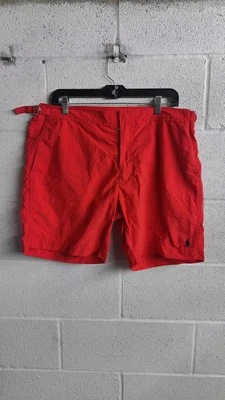 Polo Ralph Lauren Buckle Luxury Nylon Shorts Red Mens Size 36 Swim Shorts  - Image 1 of 4