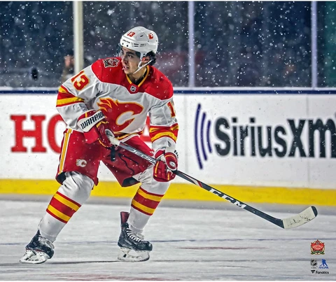 Johnny Gaudreau Calgary Flames Unsigned 2019 Heritage Classic 20x24 Photo Cover