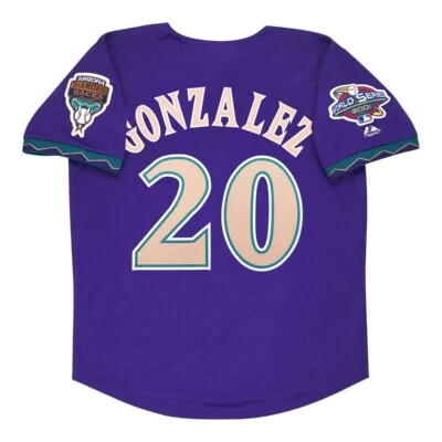 Camiseta deportiva para hombre Luis González Arizona Diamondbacks 2001 púrpura antiguo Foto 1 de 4