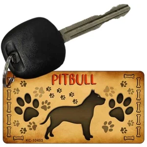 Pitbull Novelty Metal Aluminum Key Chain License Plate Tag Art Keychain - Picture 1 of 1