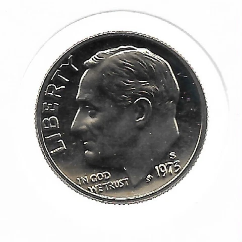 Rare Old US Roosevelt Dime 1973-S Gem Proof Cameo DCAM Collection Coin LOT:K74 Cover