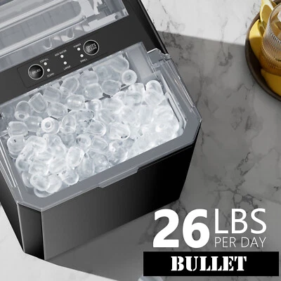SMUG Bullet Ice Maker Countertop , Ready in 6 Mins, 26lbs/24H
