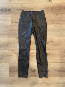 Women's SPANX Leather-Like Faux Leather Black Ankle Skinny Pants Small