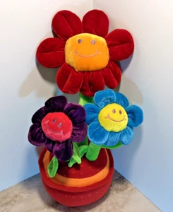 Peluche in vaso fiori sorridenti primavera estate ragazze donna bambini giocattolo decorazione pieghevole - Foto 1 di 5