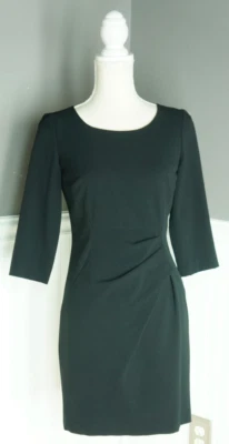 Calvin Klein Women's 4P Black Ruched 3/4 Sleeve Lined Sheath Dress - Image 1 of 4