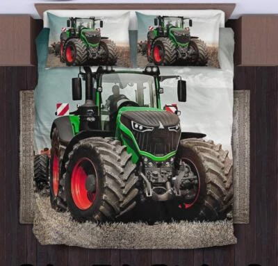 Copripiumino trapuntato trattore 3D set lenzuola - Immagine 1 di 4
