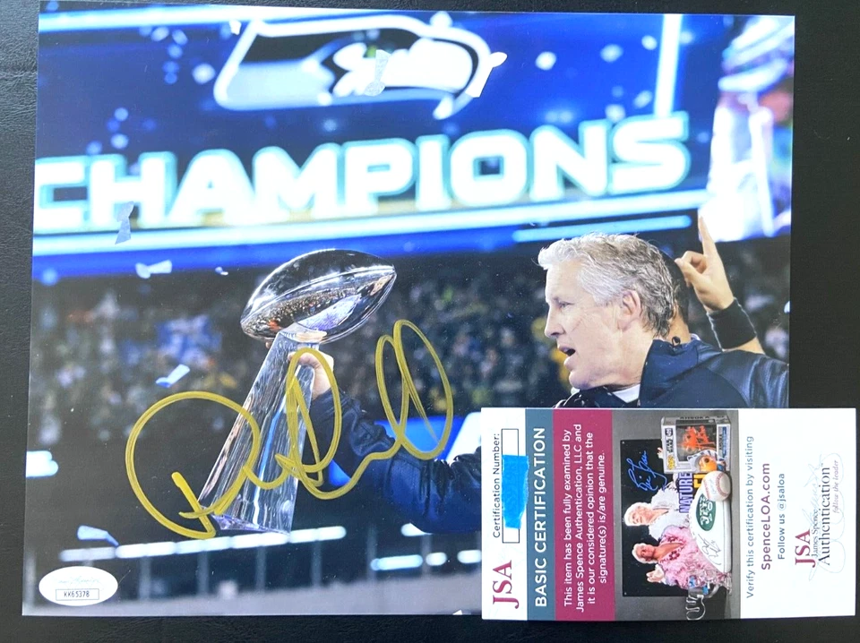 COACH PETE CARROLL SIGNED 8X10 PHOTO SEATTLE SEAHAWKS FOOTBALL USC TROJANS D JSA - Image 1 of 1