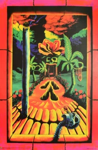 Skull Garden Illusions - Non-Flocked Blacklight Poster 24.5" x 36.5" Laminated - Picture 1 of 6
