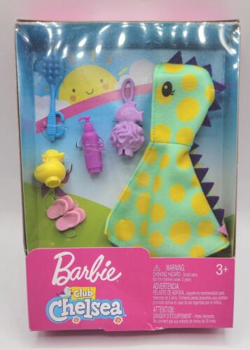 Barbie Chelsea Club Bath time  Set, Dino towel, Sandals  And Ducky Fashion Pack