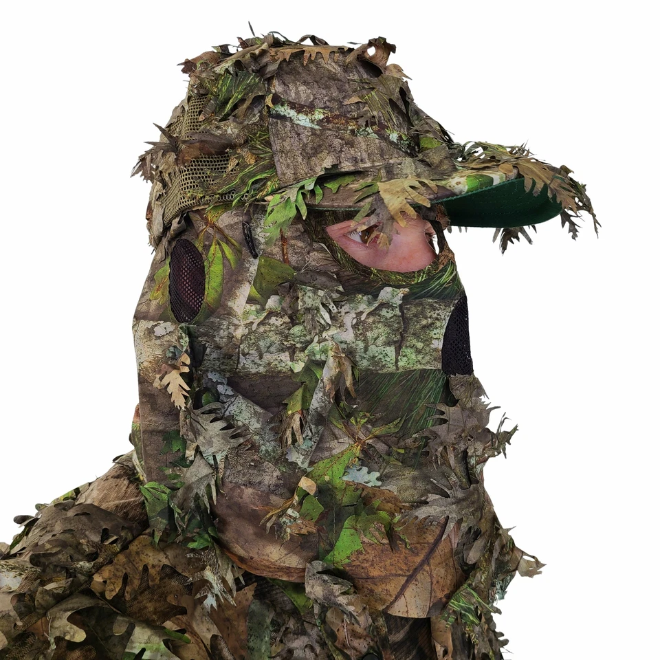 NWTF Mossy Oak Obsession Leafy Camo Hat with Front Face Mask (OSFM, Adjustable) - Image 1 of 4