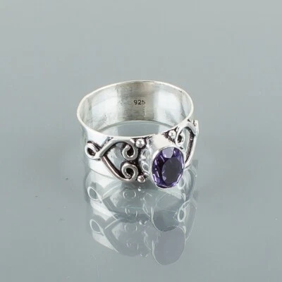 Iolite Gemstone 925 Sterling Silver Ring Handmade Jewelry Ring For Gift - Image 1 of 3