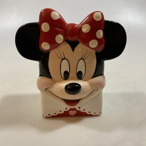 DISNEY Enesco Minnie Mouse Ceramic Head Vase Planter Storage - Picture 1 of 8