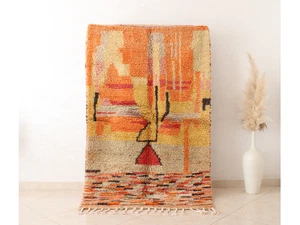 Colorful Berber Moroccan Handmade Wool Vintage Shag Modern Boho Area Rug 3x5 Ft - Picture 1 of 11
