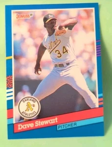Donruss 1991 - Dave Stewart #102 rayas púrpuras en el borde derecho - Oakland A's - Imagen 1 de 2