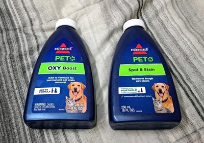 Fórmula líquida Bissel Pet Oxy Boost hecha para oporto. Limpiador de alfombras 8 oz. X2 (16 oz) Foto 1 de 2