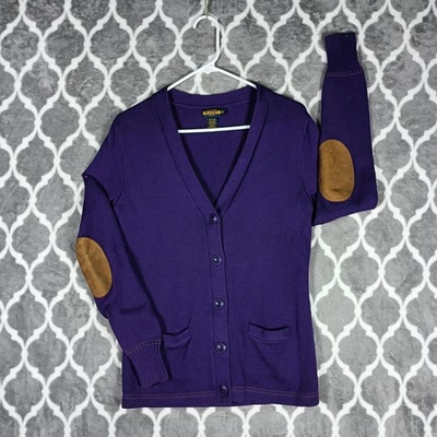 Ralph Lauren Rugby Sweater Womens Medium Elbow Patch Cardigan Preppy 2000s - Image 1 of 4
