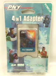 PNY Technologies 4 in 1 PC Card Adapter PCMCIA Convert Media Vintage - Afbeelding 1 van 3