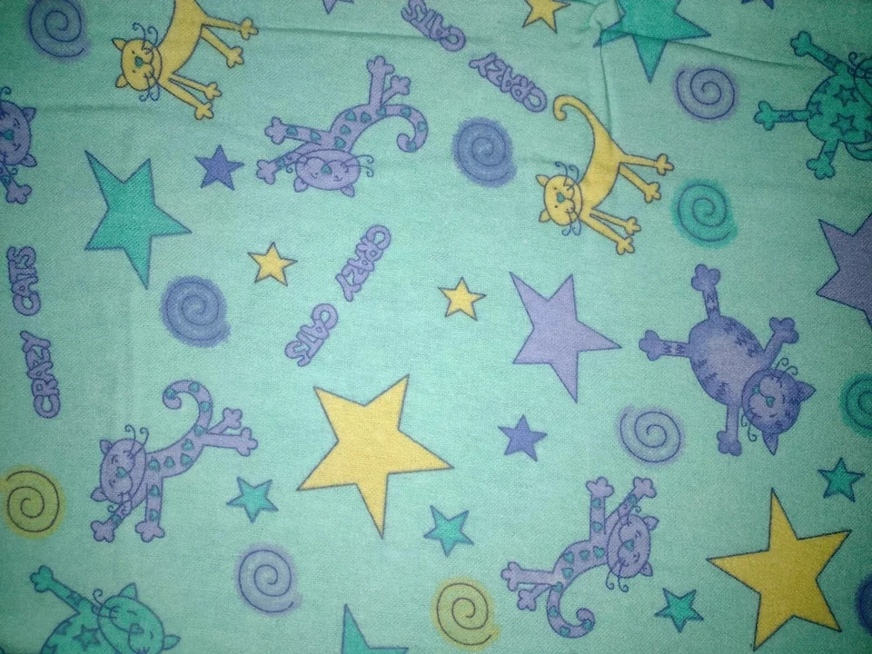 AE Nathan Co. Wonderflan Pattern 9211 Color 66 Crazy Cats Flannel 3/4 YARD - Image 1 of 1
