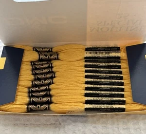 DMC 8.7 Yd Embroidery Skein Thread Set Of 12 Floss 100% Cotton Yellow 117 France - Picture 1 of 6