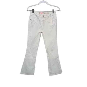 Girl's Justice Bootcut Corduroy Jeans Low Rise Cotton Blend Stretch White 12 R - Picture 1 of 13