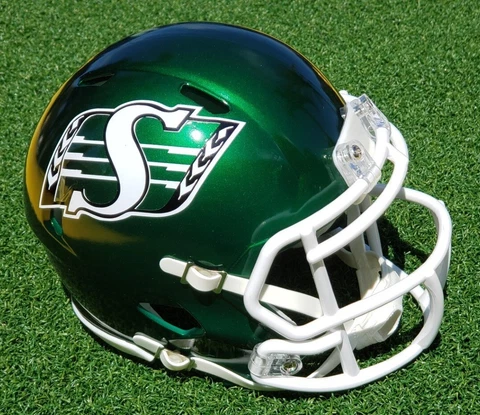 SASKATCHEWAN ROUGHRIDERS CFL NEW FOR 2022 FOOTBALL MINI SPEED HELMET Cover