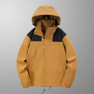 Abrigo con capucha con cremallera a prueba de viento impermeable de manga larga de otoño para hombres/mujeres - Imagen 1 de 19
