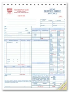 Factura de pedido de servicio de calefacción y aire de 500 HVAC / NEBS Deluxe No. 6501-3 - Imagen 1 de 1