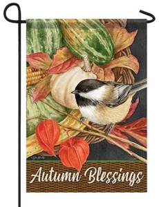 Bandera de jardín Chickadee Bendiciones de otoño - Imagen 1 de 1