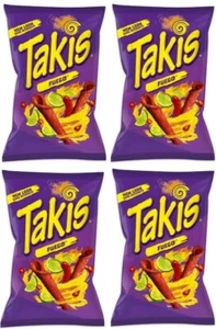 913387 4 X 280G PACKET TAKIS FUEGO HOT CHILLI PEPPER & TIME TORTILLA CHIPS SPICY - Picture 1 of 1