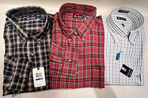 3 Ralph Lauren Chaps Mens XL Shirt Long Sleeve Button-Down Plaid Check - Picture 1 of 9