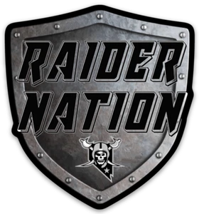 Las Vegas Raiders Raider Nation Shield with Logo Type Die-Cut MAGNET - Picture 1 of 1