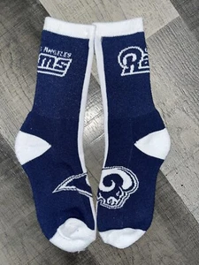 LA LOS ANGELES RAMS NFL FOOTBALL LOGO FRONT LINE CREW LENGTH SOCKS MEDIUM - Picture 1 of 1