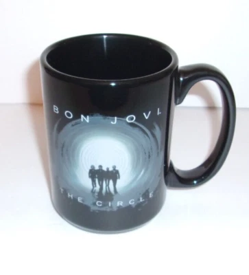Taza de café Bon Jovi The Circle cerámica negra en muy buen estado Foto 1 de 4