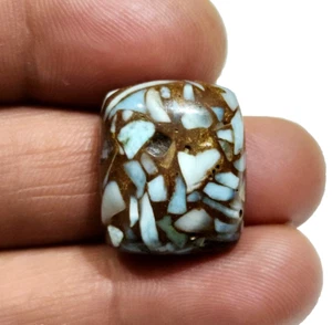 28.30 Ct Copper Larimar Gemstone Cabochon Natural Blue Brown Crystal Jewelry - Picture 1 of 6
