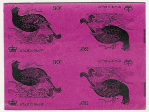 GB 1971 MACHIN 30p BIRDS BOOKLET COVER TETE BECHE UNCUT BLOCK...Lot 1 - Picture 1 of 1