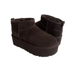UGG CLASSIC ULTRA MINI PLATFORM BURNT CEDAR SHEARLING BOOT US 8 / EU 39 / UK 6 - Picture 1 of 6
