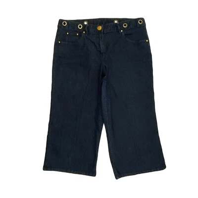 Pantalones de mezclilla Larry Levine Capri para mujer talla 10 azul lavado oscuro                    Foto 1 de 4