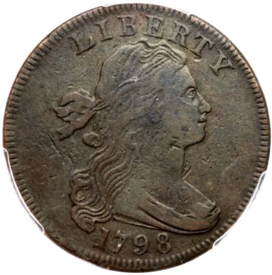 1798 S-161 R-1 PCGS VF 25 Draped Bust Large Cent Coin 1c - Image 1 of 3
