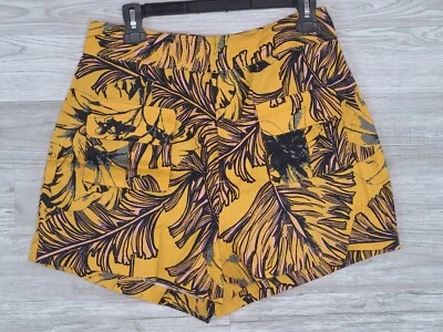 Pantalones Cortos Guess L.A. Lilla Para Mujer Amarillo Palma Estampado Cascada Lino Talla 8 Nuevos Foto 1 de 3