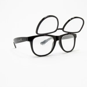 GloFX Flip Up Beugungsbrille - Schwarz - Stern + Herz Effekt - Bild 1 von 3
