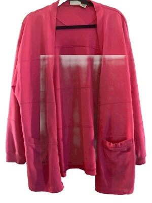 Essential Element Womens XL Pink Long Sleeves Button Up Cardigan Grandma Core - Image 1 of 4