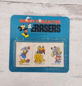 Vintage Walt Disney Productions Disney Character Erasers Mickey Minnie Donald - Picture 1 of 5