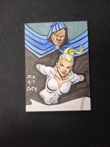 Marvel Cloak&Dagger Sketch Card By J.D Hill 2022 SkyBox Marvel Masterpieces
