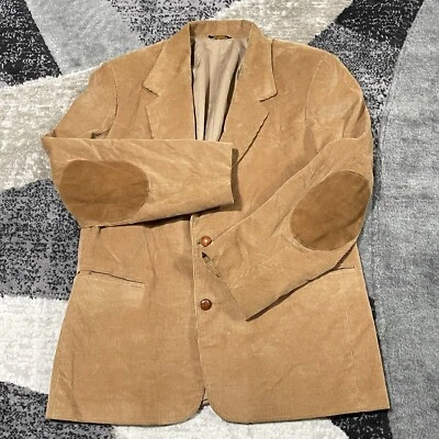Pioneer Wear Blazer Jacket Men 44 Brown Corduroy Elbow Patches Western Rodeo USA - Image 1 of 4