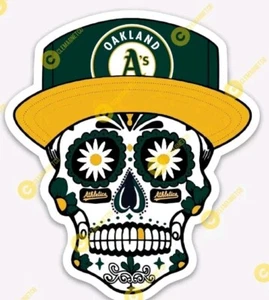 Oakland Athletics Sugar Skull MAGNET - MLB Premium Vinyl LAS VEGAS - Picture 1 of 1