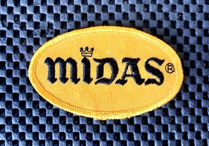 MIDAS MARMITTE RICAMATE CUCITO TOPPA AUTO SUV CAMION 3 1/2" x 2" - Foto 1 di 2