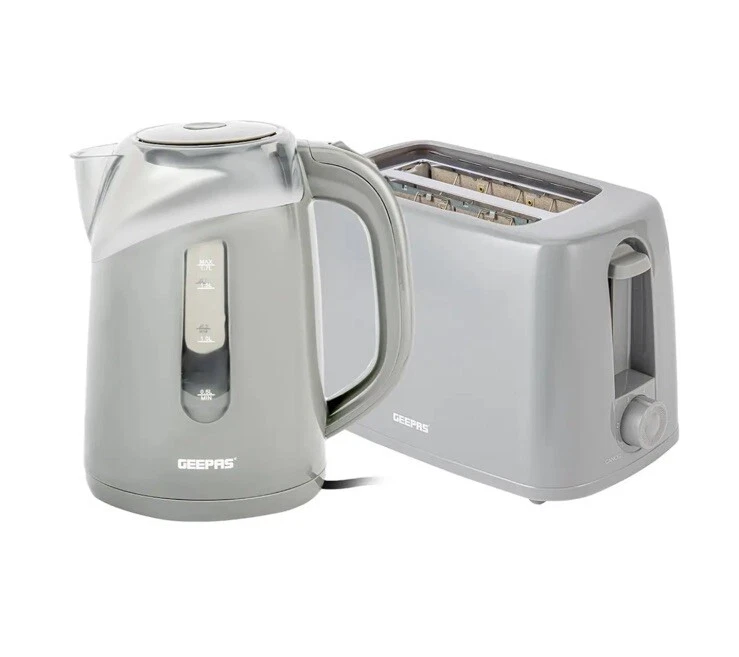 GEEPAS CO38027BT36550-GR Kettle & Toaster Combo Set Plastic