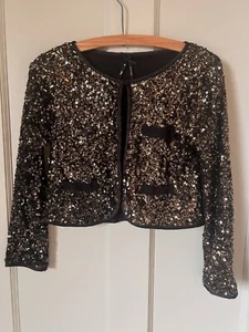 Amazing Gold Sequin Girls Cardigan/Jacket 10-11 Years - Picture 1 of 6